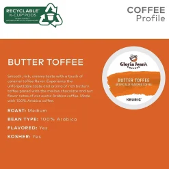 Keurig K-Cups<Gloria Jean's Coffees Gloria Jean's Butter Toffee Coffee Keurig® K-Cup® Pods, Medium Roast, 24/Box (60051-012)