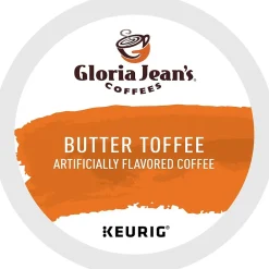 Keurig K-Cups<Gloria Jean's Coffees Butter Toffee Coffee, Keurig K-Cup Pod, Medium Roast, 96/Carton (60051-012CT)