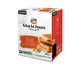 Keurig K-Cups<Gloria Jean's Coffees Butter Toffee Coffee, Keurig K-Cup Pod, Medium Roast, 96/Carton (60051-012CT)