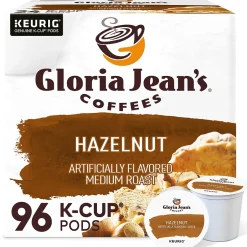 Keurig K-Cups<Gloria Jean's Coffees Hazelnut Coffee, Keurig K-Cup Pod, Medium Roast, 96/Carton (60051-052CT)