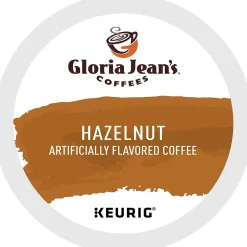 Keurig K-Cups<Gloria Jean's Coffees Hazelnut Coffee, Keurig K-Cup Pod, Medium Roast, 96/Carton (60051-052CT)