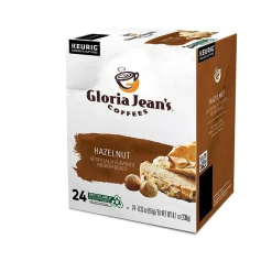 Keurig K-Cups<Gloria Jean's Coffees Hazelnut Coffee, Keurig K-Cup Pod, Medium Roast, 96/Carton (60051-052CT)