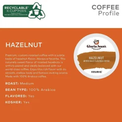 Keurig K-Cups<Gloria Jean's Coffees Hazelnut Coffee, Keurig K-Cup Pod, Medium Roast, 96/Carton (60051-052CT)