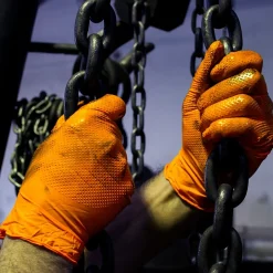 Ammex Gloveworks GWON Nitrile Gloves, XX-Large, Orange, 100/Box, 10 Boxes/Carton (GWON49100XX)