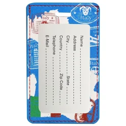 Go Green Power Travergo Map of Italy Luggage Tag, Blue (TR1276)