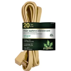 Extension Cords<GoGreen Power 14/3 20' Appliance Cord, Beige, 2/Pack (GG-25620)