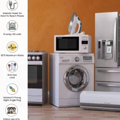 Extension Cords<GoGreen Power 14/3 3' Appliance Cord, Beige, 3/Pack (GG-25603)