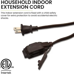 Extension Cords<GoGreen Power 15' Extension Cord, 3-Outlet, 16 AWG, Brown (GG-24815-3)