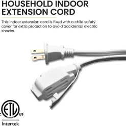 Extension Cords<GoGreen Power 12' Extension Cord, 3-Outlet, 16 AWG, White (GG-24712-3)