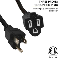 Extension Cords<GoGreen Power 100' Indoor/Outdoor Extension Cord, 16 AWG, Black (GG-13700BK)
