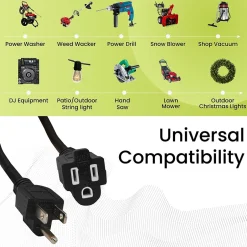 Extension Cords<GoGreen Power 100' Indoor/Outdoor Extension Cord, 16 AWG, Black (GG-13700BK)