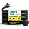 Extension Cords<GoGreen Power 15' Indoor/Outdoor Extension Cord, 16 AWG, Black (GG-13715BK)