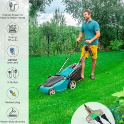 Extension Cords<GoGreen Power 25' Indoor/Outdoor Extension Cord, 3-Outlet, 14 AWG, Orange (GG-15125)