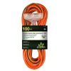 Extension Cords<GoGreen Power 100' Indoor/Outdoor Extension Cord, 3-Outlet, 12 AWG, Orange (GG-15200)