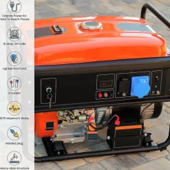 Extension Cords<GoGreen Power 2' Indoor/Outdoor Extension Cord, 3-Outlet, 12 AWG, Orange (GG-15302)