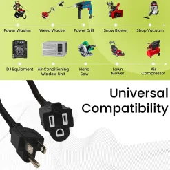 Extension Cords<GoGreen Power 100' Indoor/Outdoor Extension Cord, 14 AWG, Black (GG-13800BK)