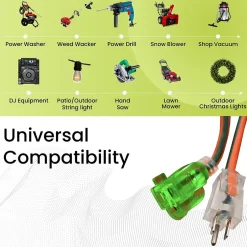 Extension Cords<GoGreen Power 50' Indoor/Outdoor Extension Cord, 16 AWG, Orange (GG-13750)