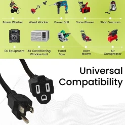 Extension Cords<GoGreen Power 25' Indoor/Outdoor Extension Cord, 14 AWG, Black (GG-13825BK)