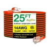 Extension Cords<GoGreen Power 25' Indoor/Outdoor Extension Cord, 14 AWG, Orange (GG-13825)