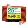 Extension Cords<GoGreen Power 25' Indoor/Outdoor Extension Cord, 16 AWG, Orange (GG-13725)