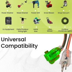 Extension Cords<GoGreen Power 100' Indoor/Outdoor Extension Cord, 16 AWG, Orange (GG-13700)