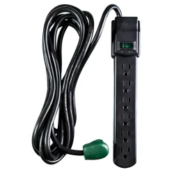 Surge Protectors & Power Strips<GoGreen Power 6 Outlet Surge Protectors, 6' Cord, Black (GG-16106MSBK)