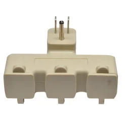 Surge Protectors & Power Strips<GoGreen Power 3 Outlet Tri Tap Adapter with Covers, Beige (GG-03431BE)