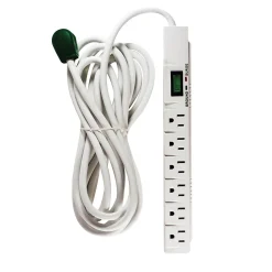 Surge Protectors & Power Strips<GoGreen Power 15' Surge Protector, 6 Outlets, White (GG-16315-15)