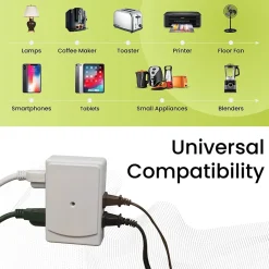 Surge Protectors & Power Strips<GoGreen Power Side Mount Wall Tap, 6 Outlet White (GG-16000TSM)