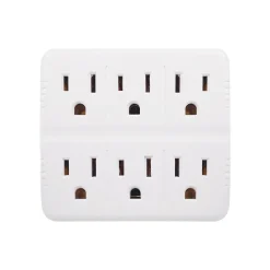 Surge Protectors & Power Strips<GoGreen Power Wall Tap, 6 Outlet, White, 3/Pack (GG-16000TW)