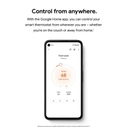 Smart Thermostats<Google Nest WiFi Smart Thermostat, White (5951743) Snow