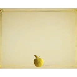 Bright Apple Certificates, 8.5" x 11", Yellow/Gold, 15/Pack (2020003) Awards & Certificates