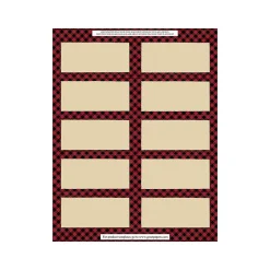 Great Papers Buffalo Plaid Laser/Inkjet Shipping Labels, 2" x 4", Multicolor, 10 Labels/Sheet, 5 Sheets/Pack (2019112)* Shipping Labels