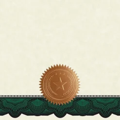 New Cambridge Certificates, 8.5" x 11", Beige/Green, 10/Pack (2020006) Awards & Certificates