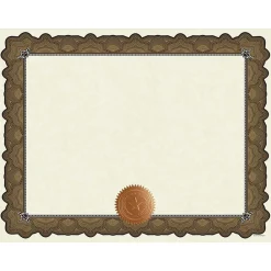 Sale Cambridge Certificates, 8.5" x 11", Beige/Gold, 10/Pack (2020004) Awards & Certificates