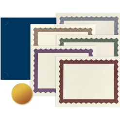 Outlet Certificate Kits, 9.375" x 12", Multicolor, 25 Kits/Pack (2013317) Awards & Certificates