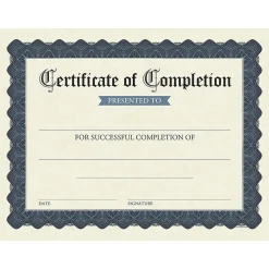 Discount Completion Certificates, 8.5" x 11", Stone Blue, 15/Pack (2020149) Awards & Certificates