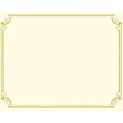 Online Golden Scroll Frame Foil Certificates, 8.5" x 11", Beige/Gold, 12/Pack (2011859) Awards & Certificates
