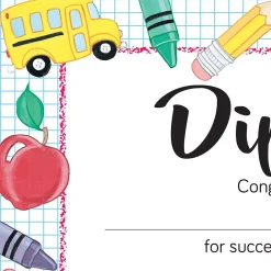 New Grade School Diploma Graduation Certificates, 8.5" x 11", Multicolor, 15/Pack (2020002) Awards & Certificates