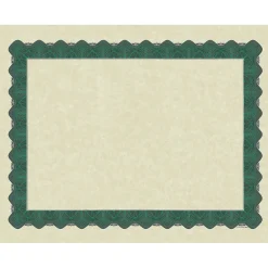 Sale Metallic Certificates, 8.5" x 11", Beige/Green, 100/Pack (934200) Awards & Certificates