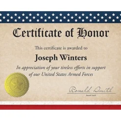 Best Patriotic Certificates, 8.5