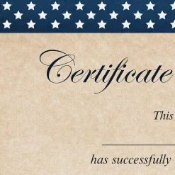 Clearance Patriotic Completion Certificates, 8.5" x 11", Multicolor, 25/Count (2015075) Awards & Certificates