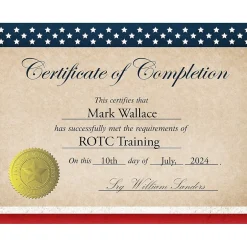 Clearance Patriotic Completion Certificates, 8.5