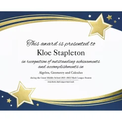 Shooting Stars Certificates, White, 15/Pack (20103777) Awards & Certificates