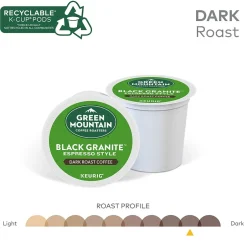 Keurig K-Cups<Green Mountain Black Granite Espresso Style Coffee Keurig® K-Cup® Pods, Dark Roast, 96/Carton (5000366650CT)