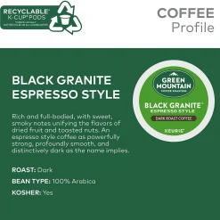 Keurig K-Cups<Green Mountain Black Granite Espresso Style Coffee Keurig® K-Cup® Pods, Dark Roast, 96/Carton (5000366650CT)