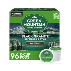 Keurig K-Cups<Green Mountain Black Granite Espresso Style Coffee Keurig® K-Cup® Pods, Dark Roast, 96/Carton (5000366650CT)