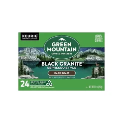 Keurig K-Cups<Green Mountain Black Granite Espresso Style Coffee Keurig® K-Cup® Pods, Dark Roast, 96/Carton (5000366650CT)