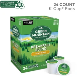 Keurig K-Cups<Green Mountain Breakfast Blend Coffee Keurig® K-Cup® Pods, Light Roast, 24/Box (5000330085)