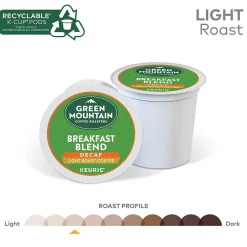 Keurig K-Cups<Green Mountain Breakfast Blend Decaf Coffee Keurig® K-Cup® Pods, Light Roast, 24/Box (5000330139)